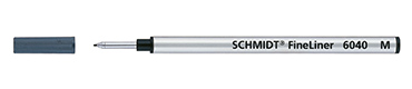 FL 6040 M Fasermine Metallschaft mit Speichersystem, abgefederte, metallgefasste Schreibspitze in Strichstärke 1,0 mm (M) Farbfeldbild: schwarz, blau, rot, grün, magenta, türkis, violett, hellgrün, pink und orange
