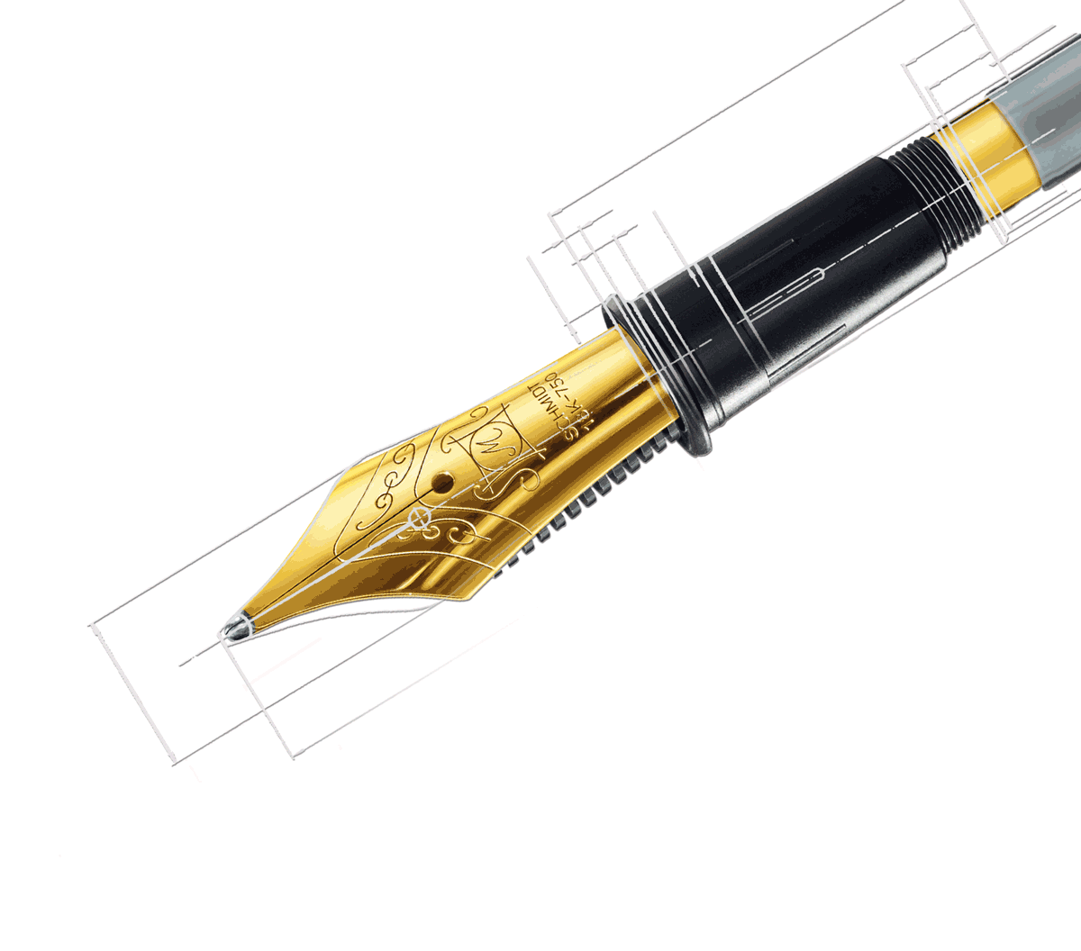 Fountain pen grafic Fountain pen nib for soft writing with ink