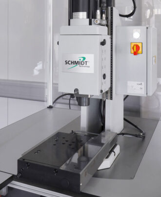 Schiebetisch-150-PneumaticPress-ausgefahren pneumatischer SCHMIDT® Schiebetisch 150 mit PneumaticPress